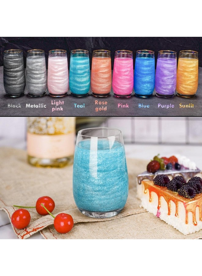 NiHome Edible Food-Grade Glimmer Powder Glitter Luster Dust Metallic Food Decorating Sprinkle Glimmery Dust for Drink Wine Beverage Cake Candy Dessert Bakery Restaurant Vegan (0.18oz/5g, Teal) - Image 2