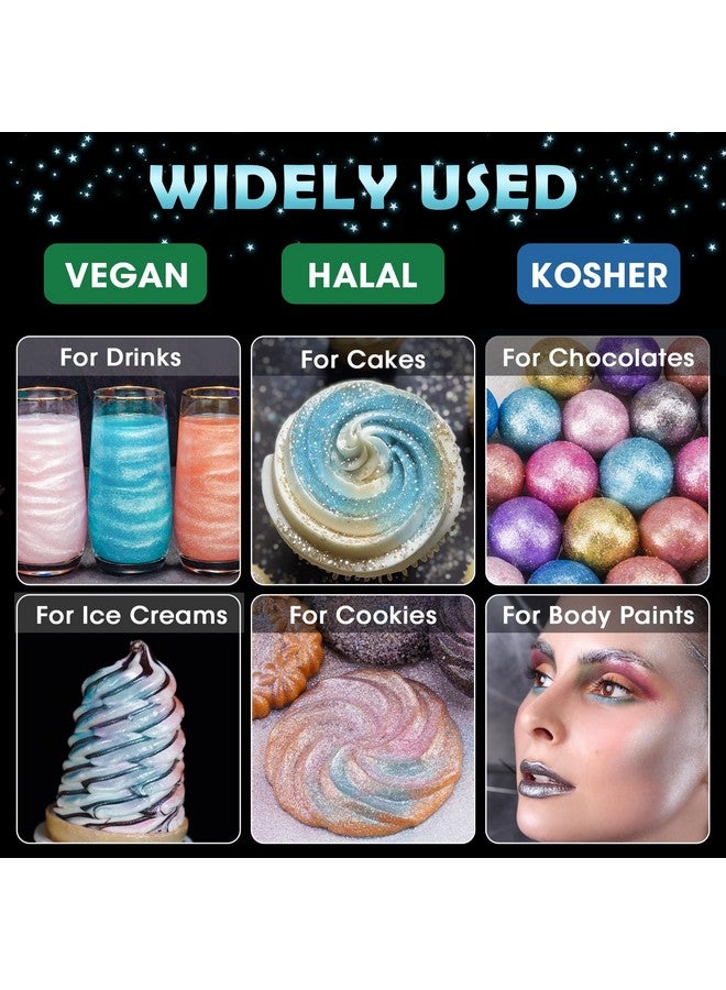 NiHome Edible Food-Grade Glimmer Powder Glitter Luster Dust Metallic Food Decorating Sprinkle Glimmery Dust for Drink Wine Beverage Cake Candy Dessert Bakery Restaurant Vegan (0.18oz/5g, Teal) - Image 3