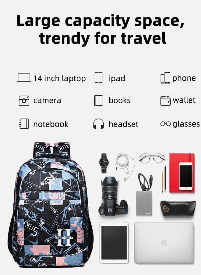 جوي شيك حقيبة ظهر أكسفورد للسفر والأعمال، حقيبة كتب مقاومة للماء وجيدة التهوية، حقيبة مدرسية كبيرة السعة للطلاب المتوسطين والثانويين، متعددة الألوان - Image 3