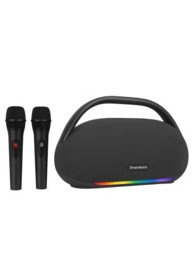 سمارت باري M93 Wireless Karaoke Speaker with Dual Microphones & RGB LED Lights – High-Power Portable Bluetooth Sound System with Deep Bass, Long Battery Life, USB/TF Card/AUX Input Support, Echo Control, Ideal for Home Parties, Outdoor Events & Family Gatherings - Image 2