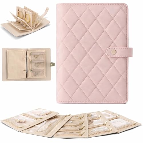 NAITIK CREATION Travel Jewelry Organiser Case for Women | Foldable PU Leather Jewelry Storage Book with Zipper Pouches | Portable Travel Jewellery Organizer for Rings, Earrings, Necklaces (Random Color, Compact Size) - Image 1