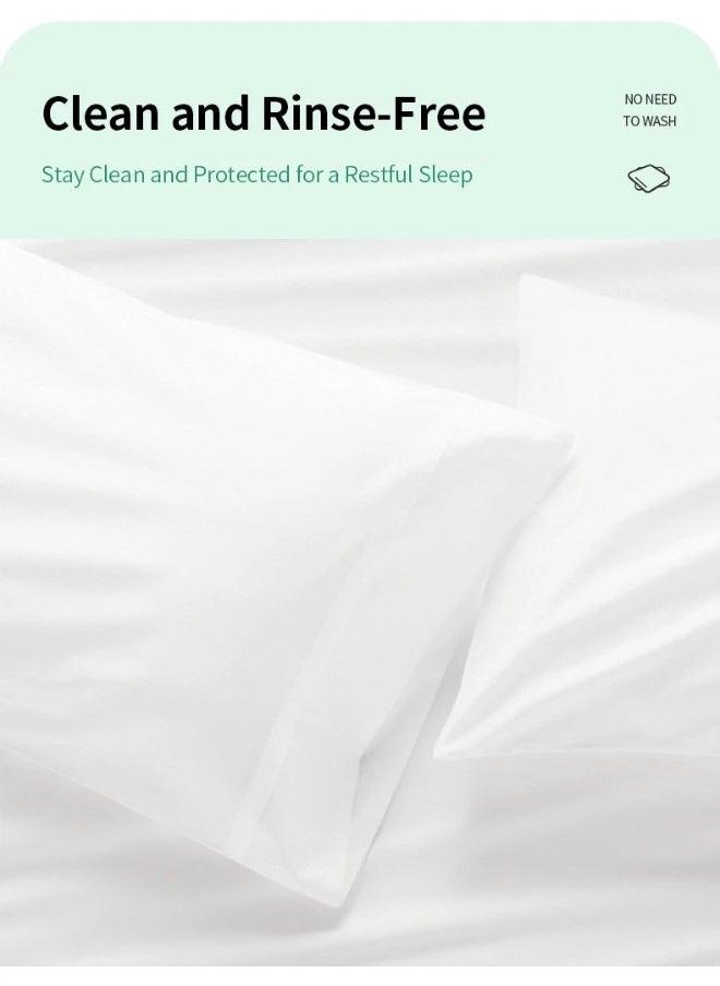 NIBEMINENT [Upgraded] Disposable Bed Sheets for Travel: These Sheets are Perfect for Hotels, offering a Convenient Bedding Cover for Your Travels. The Set Includes 1 Quilt Cover, 1 Sheet, and 2 Pillowcases (King 4 picecs)  - Image 4