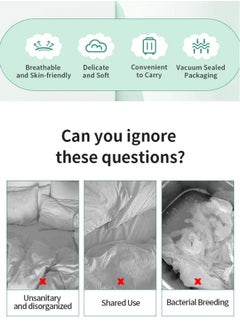 NIBEMINENT [Upgraded] Disposable Bed Sheets for Travel: These Sheets are Perfect for Hotels, offering a Convenient Bedding Cover for Your Travels. The Set Includes 1 Quilt Cover, 1 Sheet, and 2 Pillowcases (King 4 picecs)  - Image 5