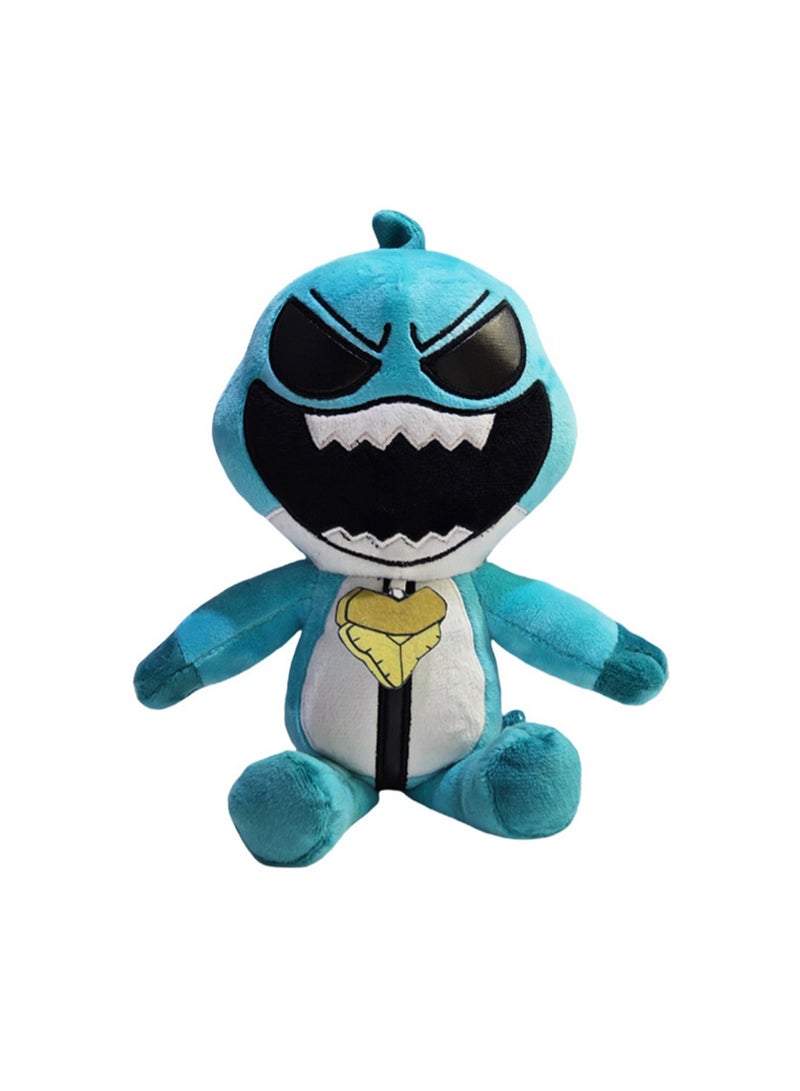 Nightmare Critters Game Surrounding 25 cm Plush Toy, Realistic Cute Soft Plush Doll, Gift for Boys and Girls Game Fans (Blue Shark Mouth) - Image 1