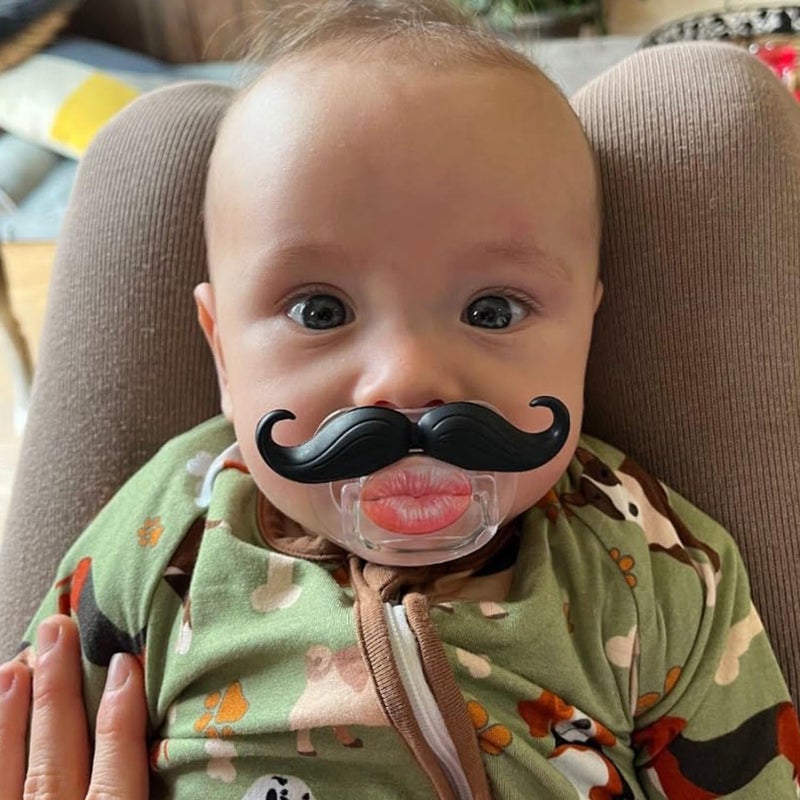 YAPROMO Funny Pacifiers for Babies,Mustache Pacifier 0-6-18 Months,Halloween Pacifiers for Toddlers, Funny Teeth Pacifier for Boys and Girls - Image 3