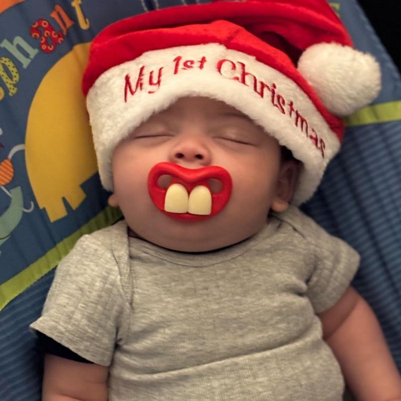YAPROMO Funny Pacifiers for Babies,Mustache Pacifier 0-6-18 Months,Halloween Pacifiers for Toddlers, Funny Teeth Pacifier for Boys and Girls - Image 2