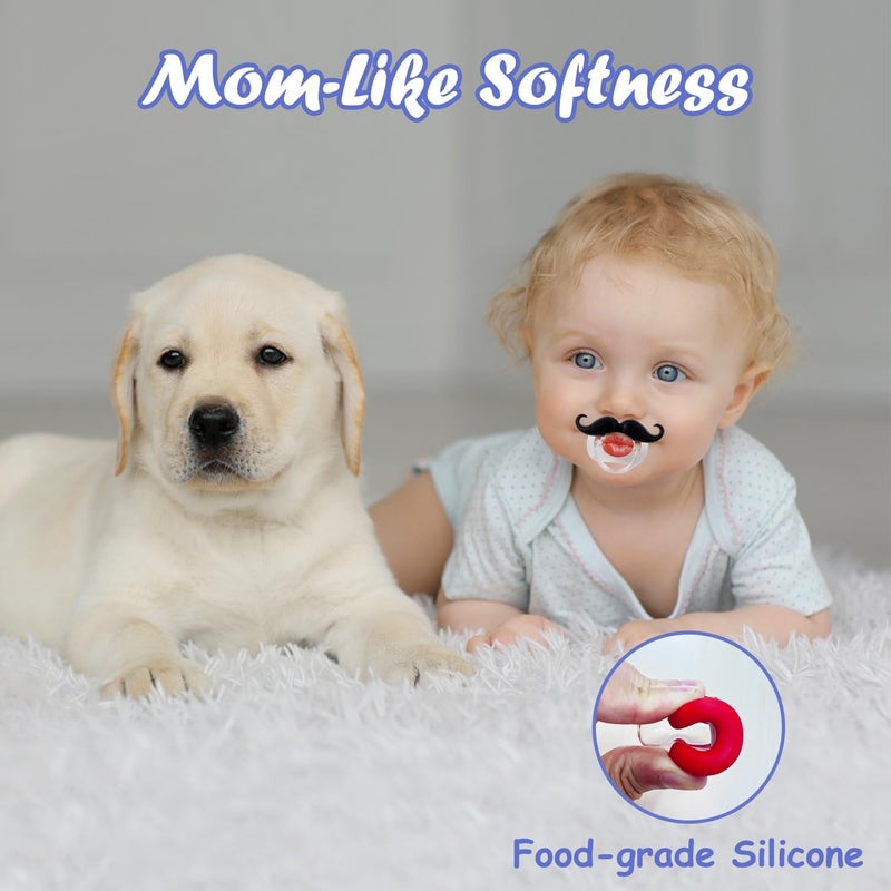 YAPROMO Funny Pacifiers for Babies,Mustache Pacifier 0-6-18 Months,Halloween Pacifiers for Toddlers, Funny Teeth Pacifier for Boys and Girls - Image 5