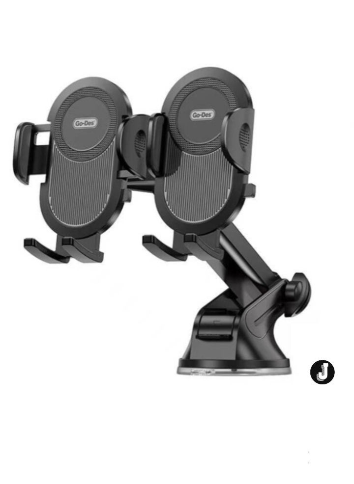 JAJEEK Dual Use Suction Cup Car Phone Holder – Versatile Dashboard & Windshield Mount for iPhone, Samsung, and More - Image 1