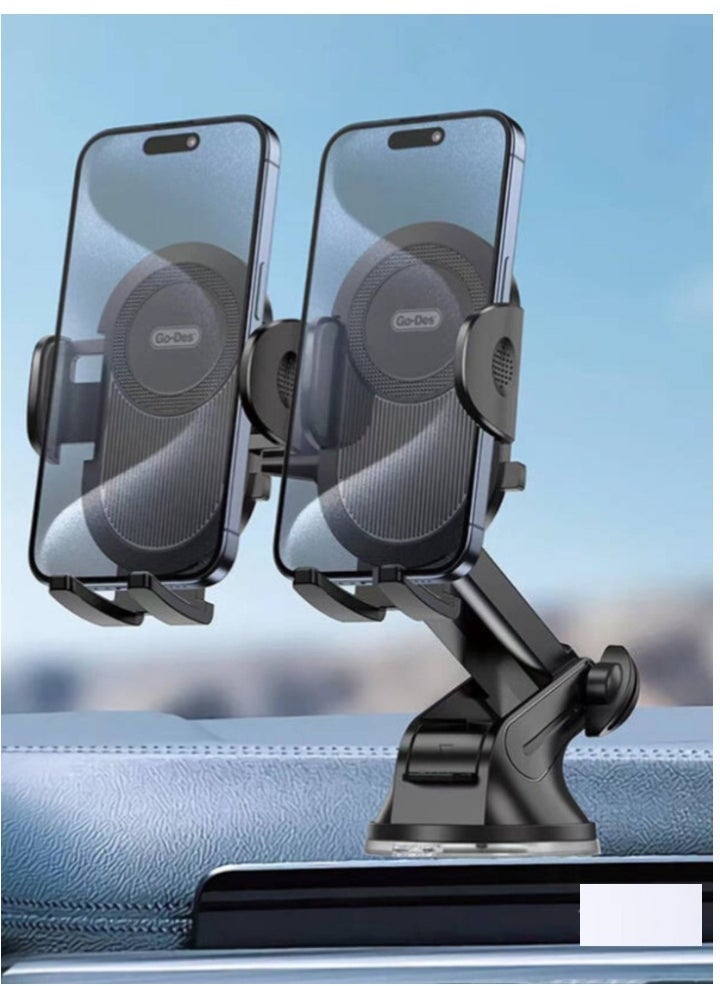 JAJEEK Dual Use Suction Cup Car Phone Holder – Versatile Dashboard & Windshield Mount for iPhone, Samsung, and More - Image 2