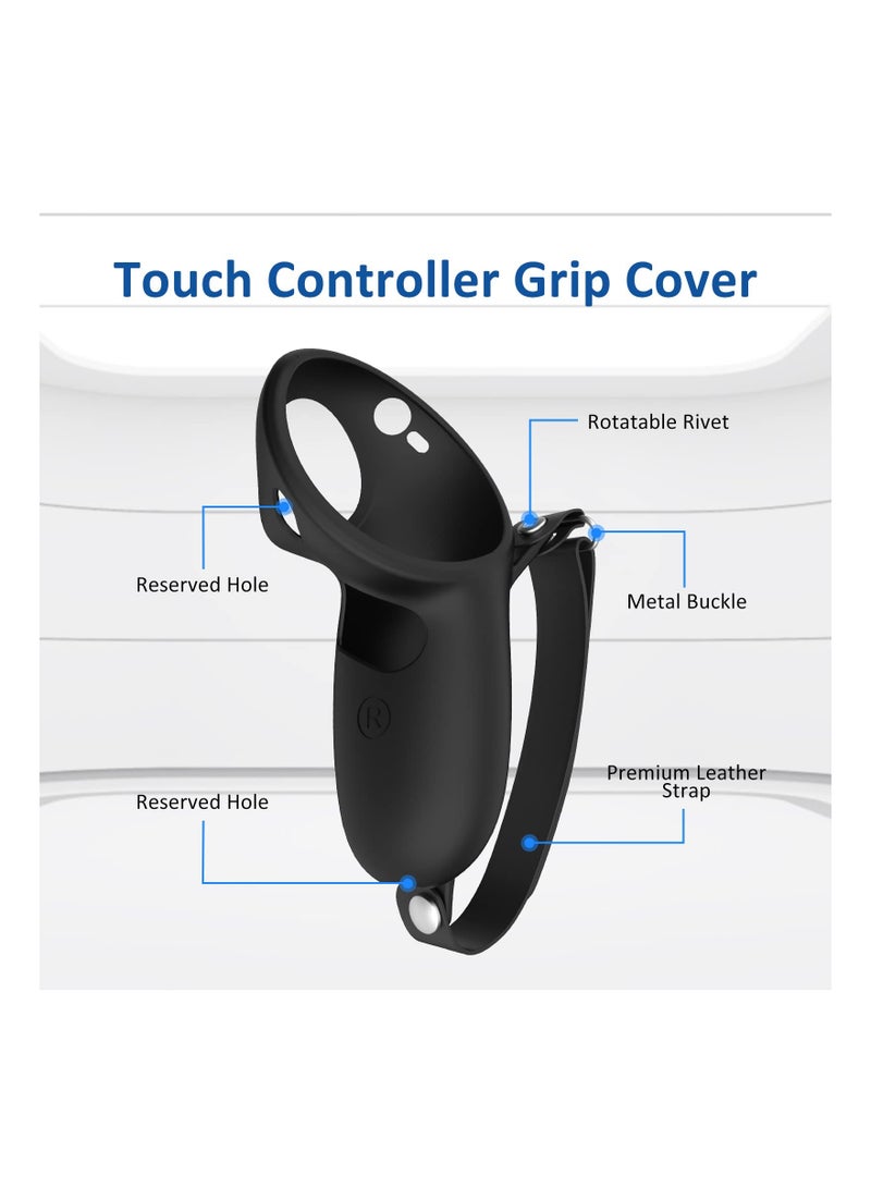 SOLARAE Compatible with Meta Quest Pro Accessories, Meta Quest Pro Controller Grips Cover Protector, Silicone Grip Cover Protector for Oculus Quest Touch Pro Controllers, with Knuckle Straps - Image 4