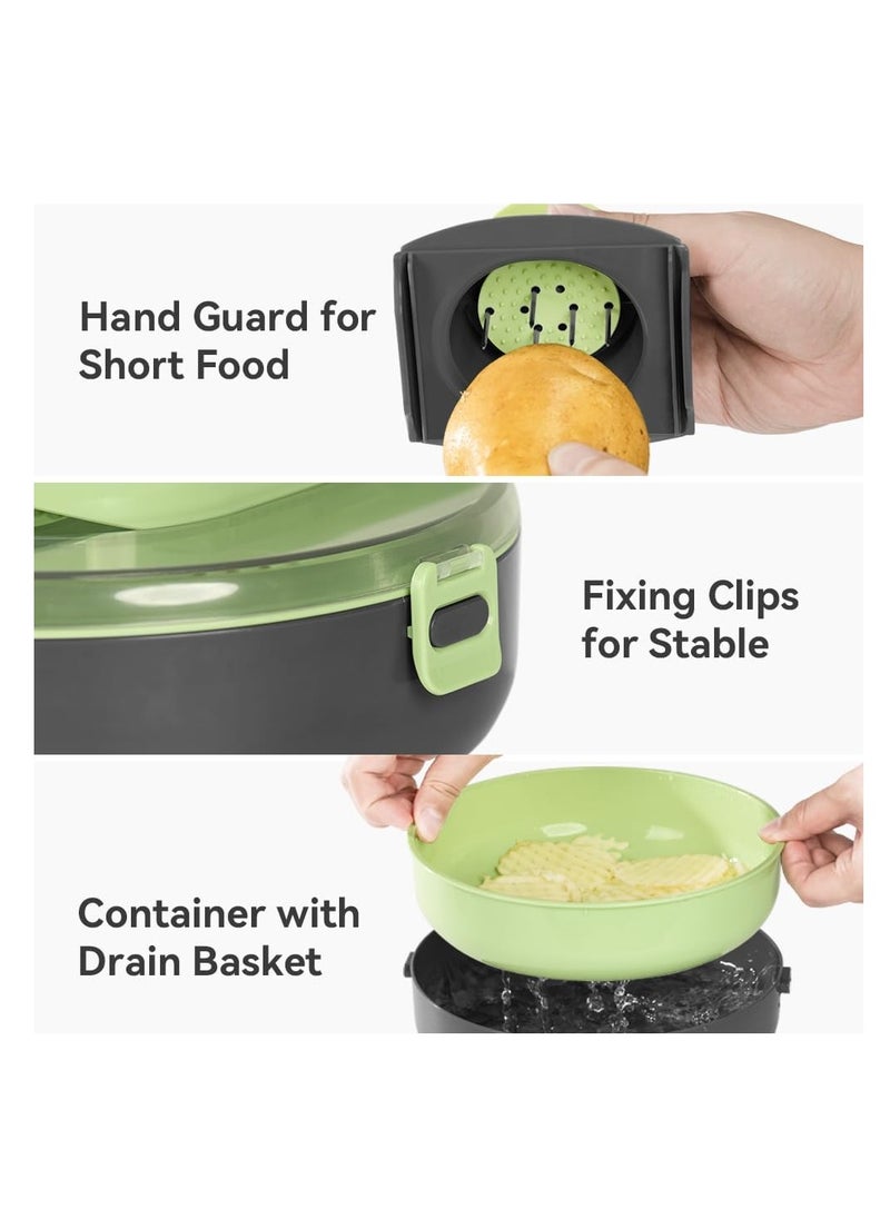 Vegetable Chopper Kitchen Vegetable Cutter Mandoline Slicer Dicer for Veg—Fruit Food Onion Eggs Salad Cooking Accessories Cutter Mandolin with Colander（Green—All-in-1 Chopper） - pzsku/Z5D0BD2C3C0B7DD3C05BCZ/45/_/1736083399/fa934ef3-cd11-400a-b356-c5359ec1a824