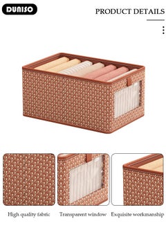 DUNISO 6 PCS Wardrobe Clothes Organizer, Foldable Drawer Closet Organizers with Mesh Window and Handle, Washable Closet Storage Basket Bins, Stackable Closet Storage Organizer, Fabric Storage Boxes for Clothing, Jeans, Bras, Leggings, Sweaters  - Image 4