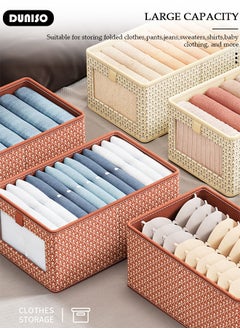 DUNISO 6 PCS Wardrobe Clothes Organizer, Foldable Drawer Closet Organizers with Mesh Window and Handle, Washable Closet Storage Basket Bins, Stackable Closet Storage Organizer, Fabric Storage Boxes for Clothing, Jeans, Bras, Leggings, Sweaters  - Image 5