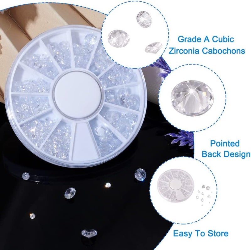Craftdady 376pcs 4 Sizes Clear Cubic Zirconia Stone Loose CZ Rhinestone Faceted Cabochons for Earring Bracelet Pendants Jewelry DIY Craft Making - Image 2