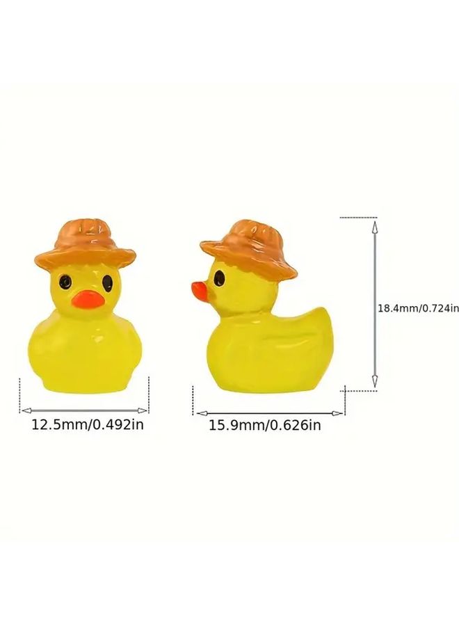 35 Mini Resin Duck Glow In The Dark Garden Ornament Statue Set Sun - Image 3
