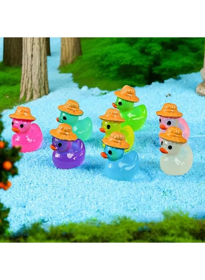 35 Mini Resin Duck Glow In The Dark Garden Ornament Statue Set Sun - Image 4