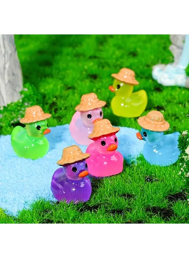 35 Mini Resin Duck Glow In The Dark Garden Ornament Statue Set Sun - Image 5