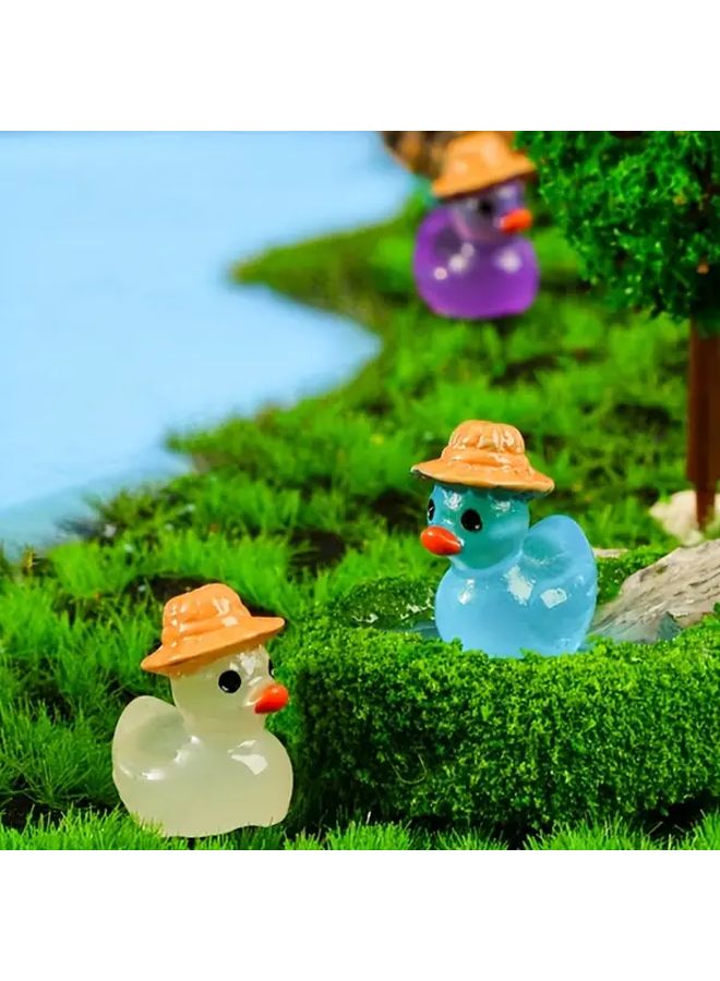 35 Mini Resin Duck Glow In The Dark Garden Ornament Statue Set Sun - Image 2