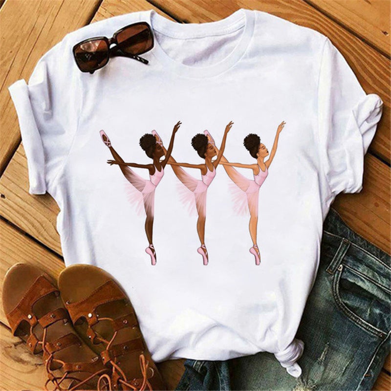 [Same day] cross-border supply of T-shirt printed T-shirt women's short-sleeved women's clothing - Image 1