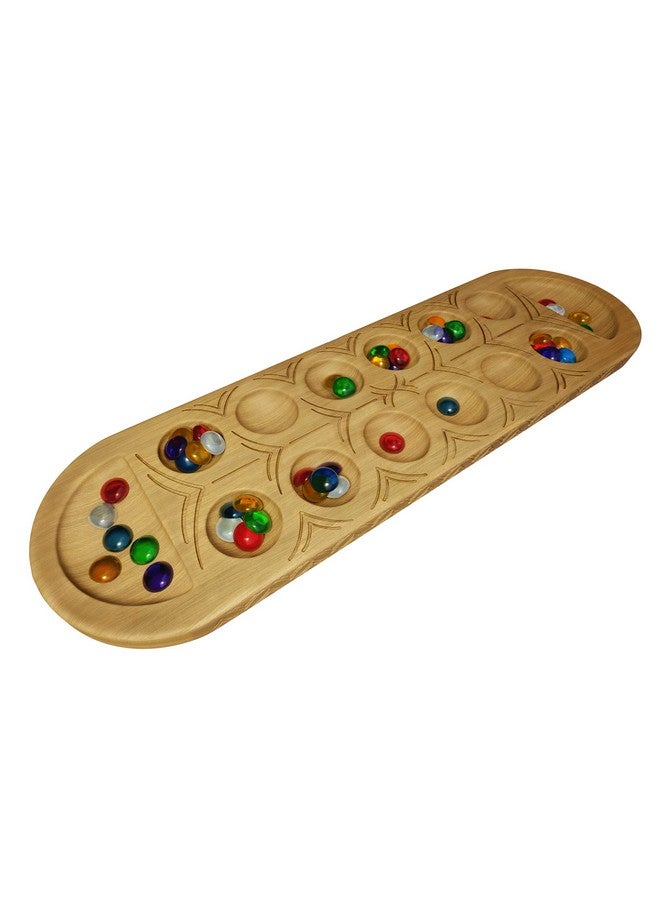 Pressman Classic Mancala Game - Features A Full-Sized, Solid Wooden Board with Exquisite Detail Stones by Pressman For 2 Players - Image 3