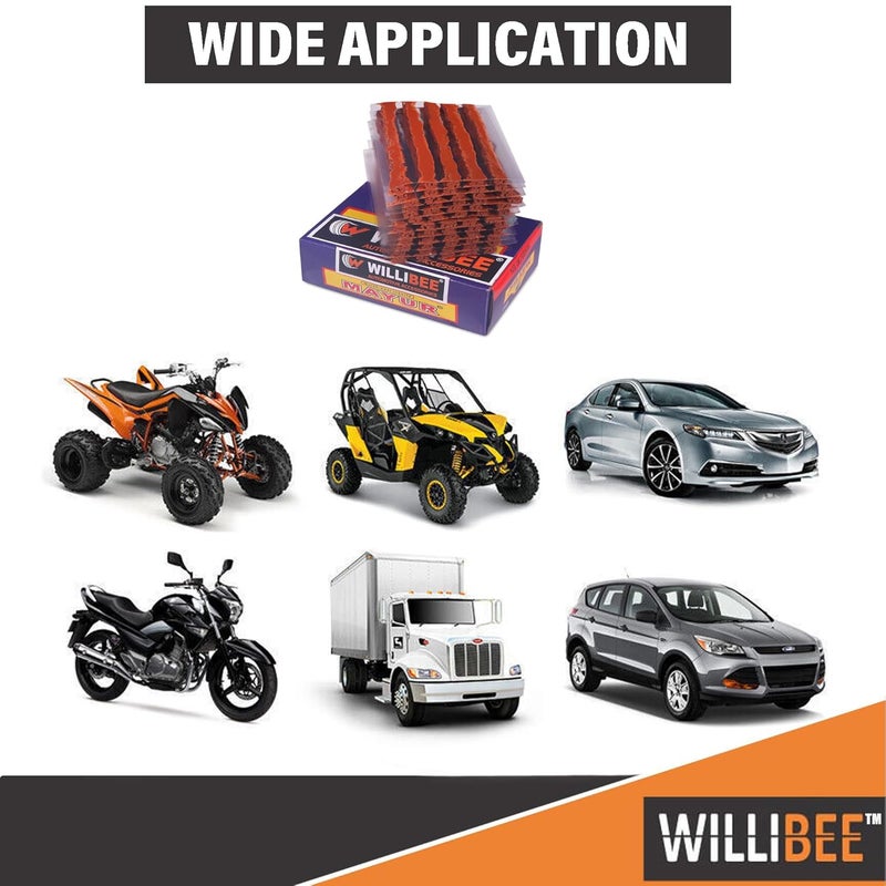 WILLIBEE (Pack of 30 Strips) Premium Tubeless Tyre Puncture Repair Strips,30 Puncher Repair Seal Strips for Car, Bike, SUV, & Motorcycle - Image 3