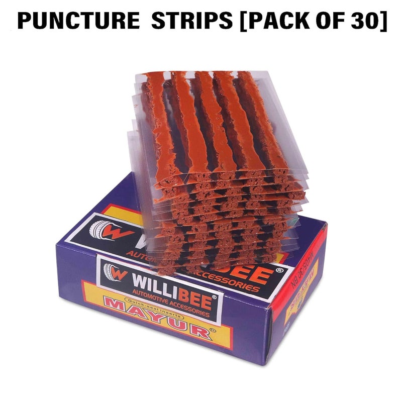 WILLIBEE (Pack of 30 Strips) Premium Tubeless Tyre Puncture Repair Strips,30 Puncher Repair Seal Strips for Car, Bike, SUV, & Motorcycle - Image 2