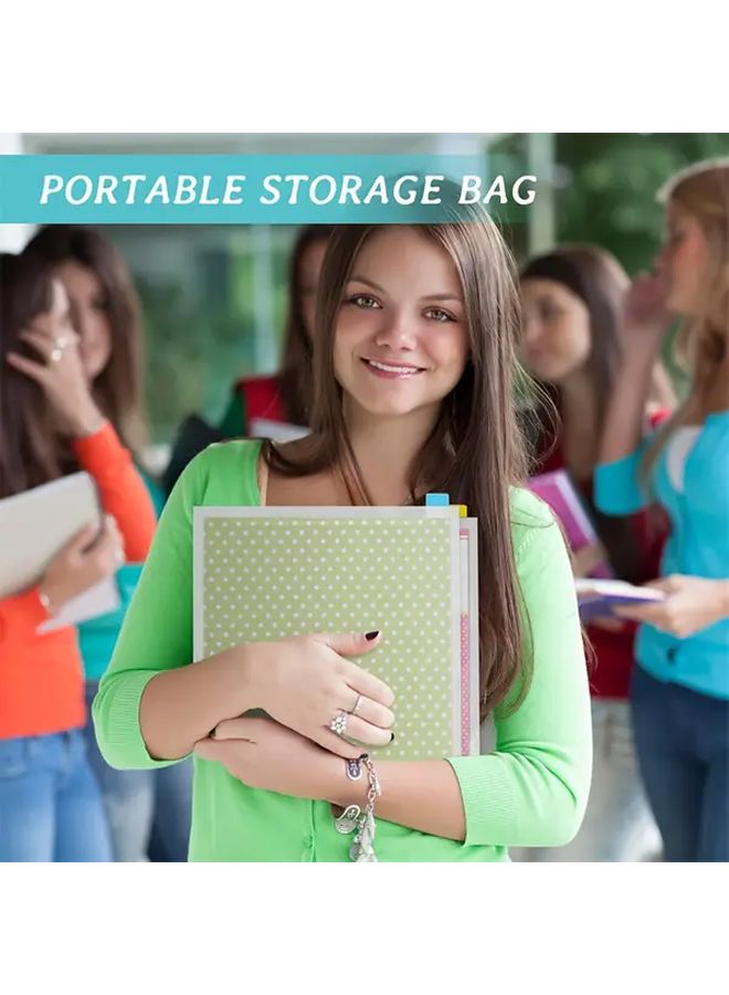 12 حزمة واقيات ورق بلاستيكية A5 مع ملصقات ملونة 32 × 33 سم - Image 5