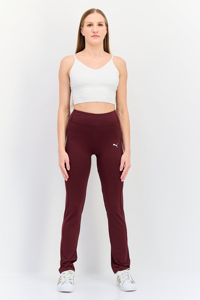 PUMA سراويل تدريب رياضية للنساء بشعار العلامة التجارية، مارون - Image 2