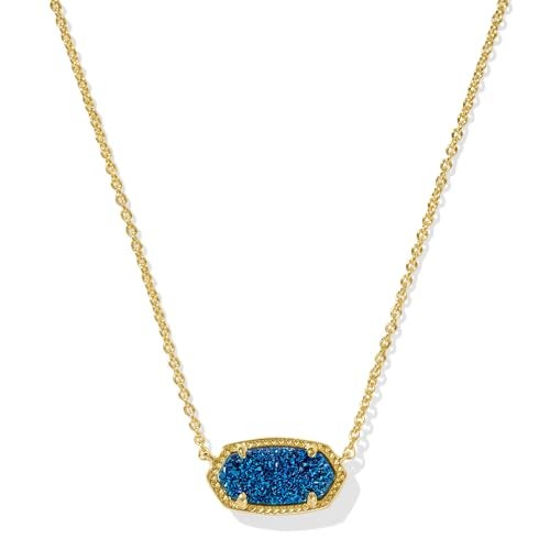 Kendra Scott Elisa Pendant Necklace for Women, Fashion Jewelry, 14k Gold-Plated, Blue Drusy - Image 5