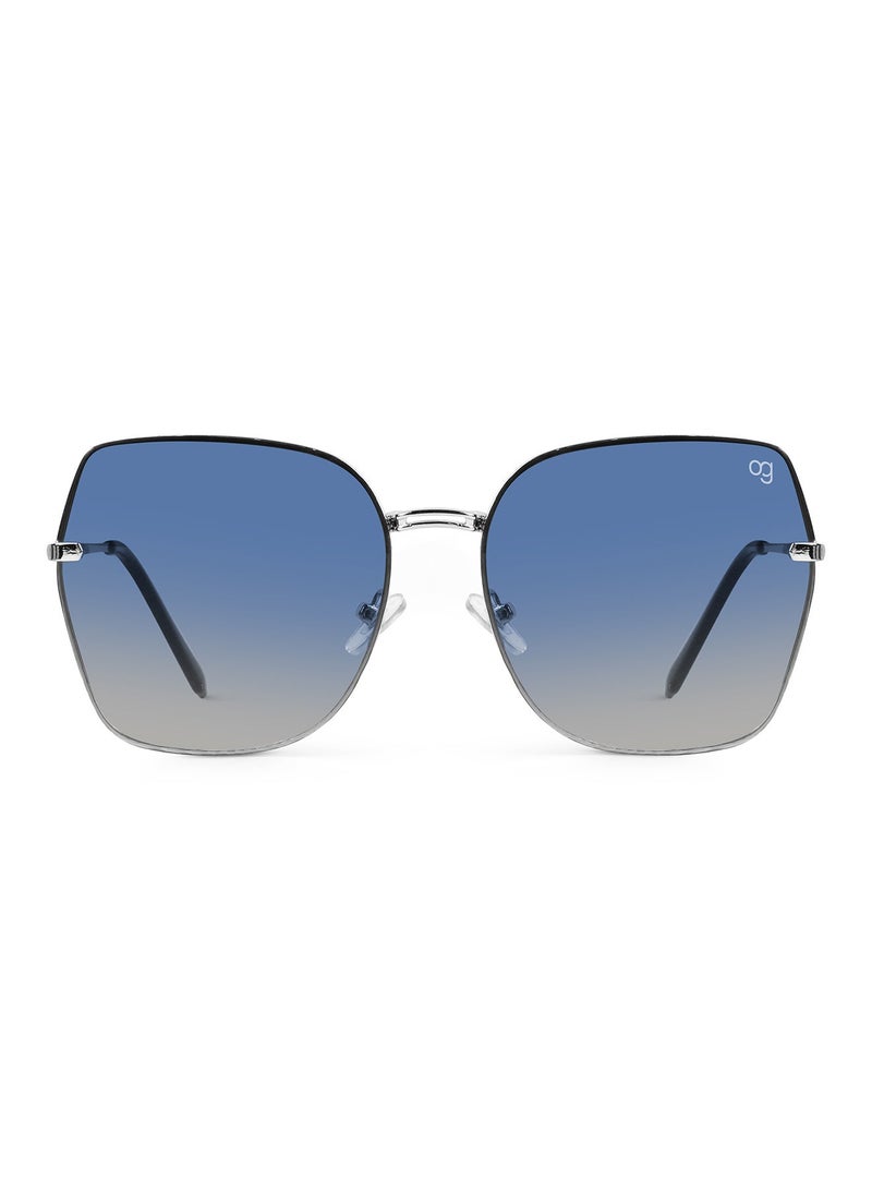 Woggles Stylish &amp; Classy UV Protected Blue Oversized Sunglasses | Men &amp; Women - Image 4