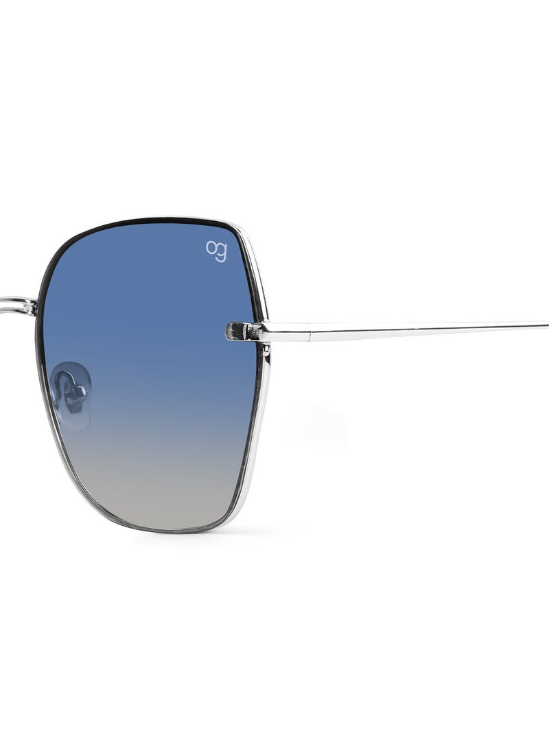 Woggles Stylish &amp; Classy UV Protected Blue Oversized Sunglasses | Men &amp; Women - Image 3