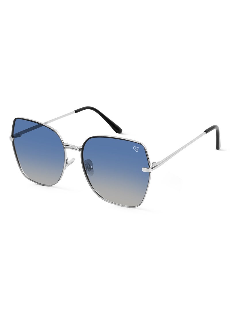 Woggles Stylish &amp; Classy UV Protected Blue Oversized Sunglasses | Men &amp; Women - Image 2