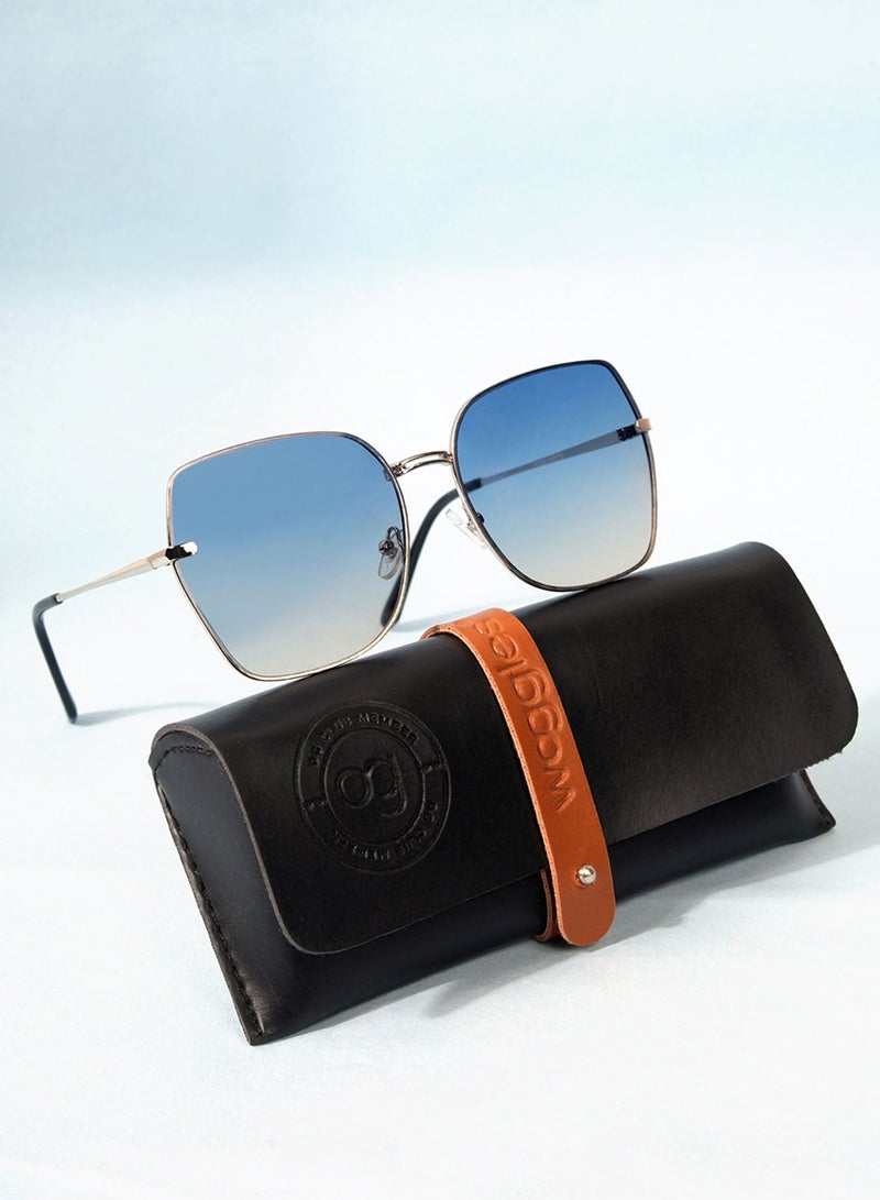 Woggles Stylish &amp; Classy UV Protected Blue Oversized Sunglasses | Men &amp; Women - Image 1