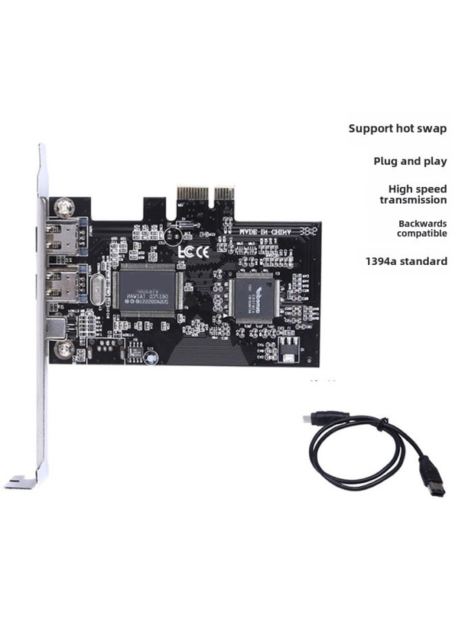Neutral Pcie To 1394 Expansion Card Digital Camera Hd Dv Capture Card Compressed Video Collection Computer Adapter Card - Image 2