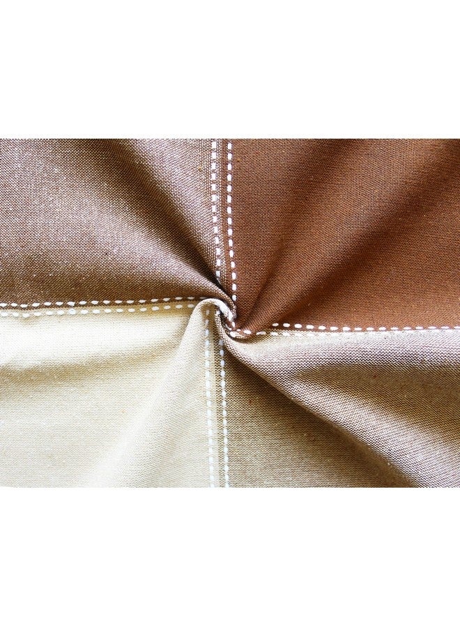 Airwill 100% Cotton Checkered Pattern 8 Seater Rectangle Table Cover Sized, 56x95 inches (Brown, Pack of 1) - Image 2