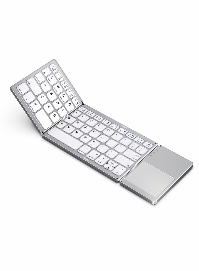 Y&D Foldable Bluetooth Keyboard, Wireless Keyboard with Touchpad - Image 1