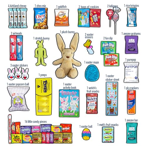 CRAVEBOX Easter Care Package (50ct) - Candy Snacks Treats Plush Bunny Chocolate Cookies Gift Box Bundle Basket Fillers Stuffers Present Kids Adults Boys Girls College Student Child Grandchildren Toddler - Image 2