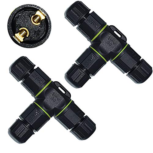 ELifeApply 3 Way Junction Box IP68 Waterproof Electrical Junction Box 2 Pin/3 Pin/4 Pin Junction Box Outdoor Cable Connector for Underground/Outdoor Ø 4.5mm-10mm, Shielded Field Installable - 2Pin - Image 1
