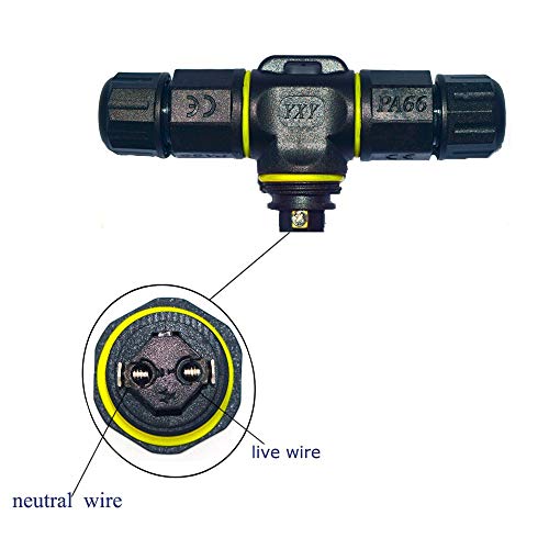 ELifeApply 3 Way Junction Box IP68 Waterproof Electrical Junction Box 2 Pin/3 Pin/4 Pin Junction Box Outdoor Cable Connector for Underground/Outdoor Ø 4.5mm-10mm, Shielded Field Installable - 2Pin - Image 3