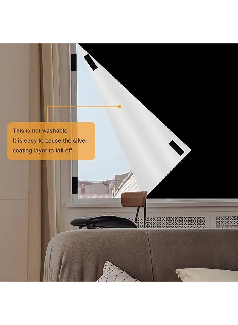 Portable Blackout Curtains With Self Adhesive Tape For Bedroom Living Room Bathroom And Attic Blackout Curtains Width 145 cm Length 200 cm - Image 2