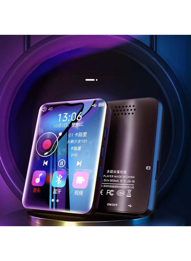 Full Screen Bluetooth Mp3 Portable Touch Music Player Student Version Mp4 Small Outdoor Speaker Mp5 Compact Digital Music Player-Body Color:Black (metal Shell)-Memory Capacity:4GB Bluetooth + Full Set Of Accessories  - Image 2