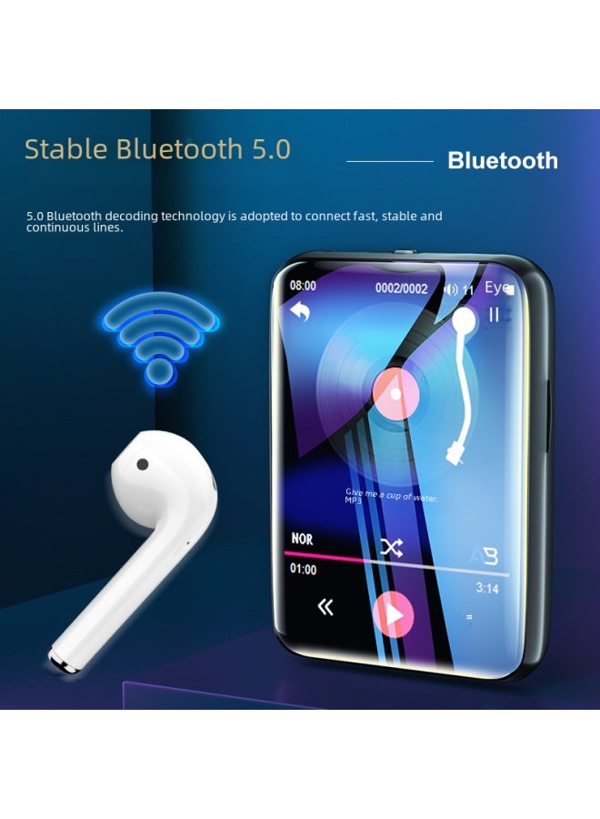 Full Screen Bluetooth Mp3 Portable Touch Music Player Student Version Mp4 Small Outdoor Speaker Mp5 Compact Digital Music Player-Body Color:Black (metal Shell)-Memory Capacity:4GB Bluetooth + Full Set Of Accessories  - Image 4