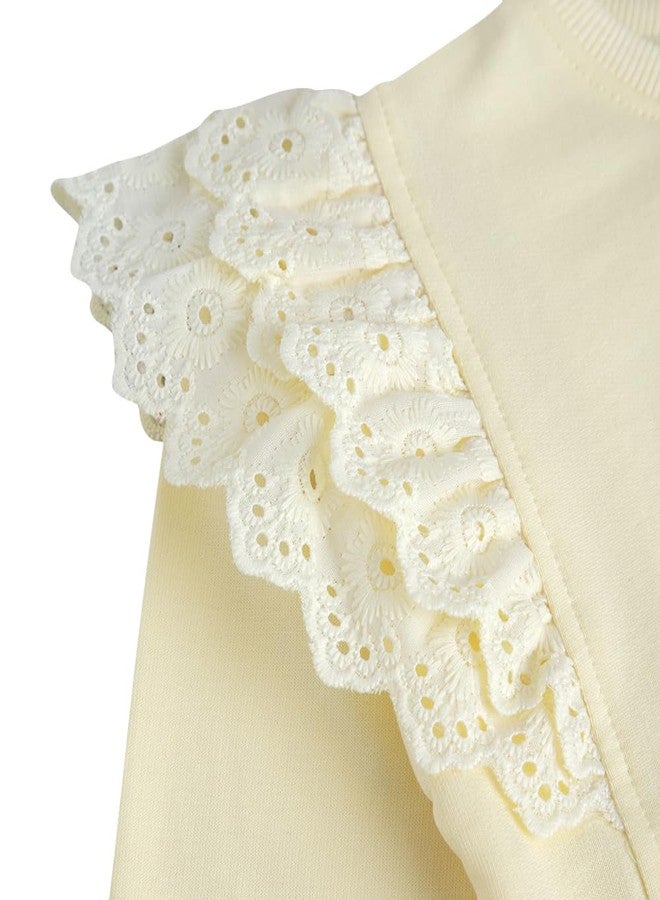 Hopscotch Baby Girls Cotton Round Neck Sweatshirts in Yellow Color For ages (9-12 Months) - Image 4