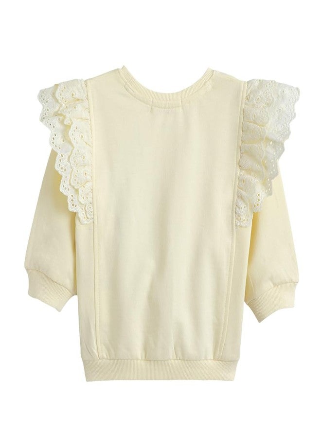 Hopscotch Baby Girls Cotton Round Neck Sweatshirts in Yellow Color For ages (9-12 Months) - Image 2