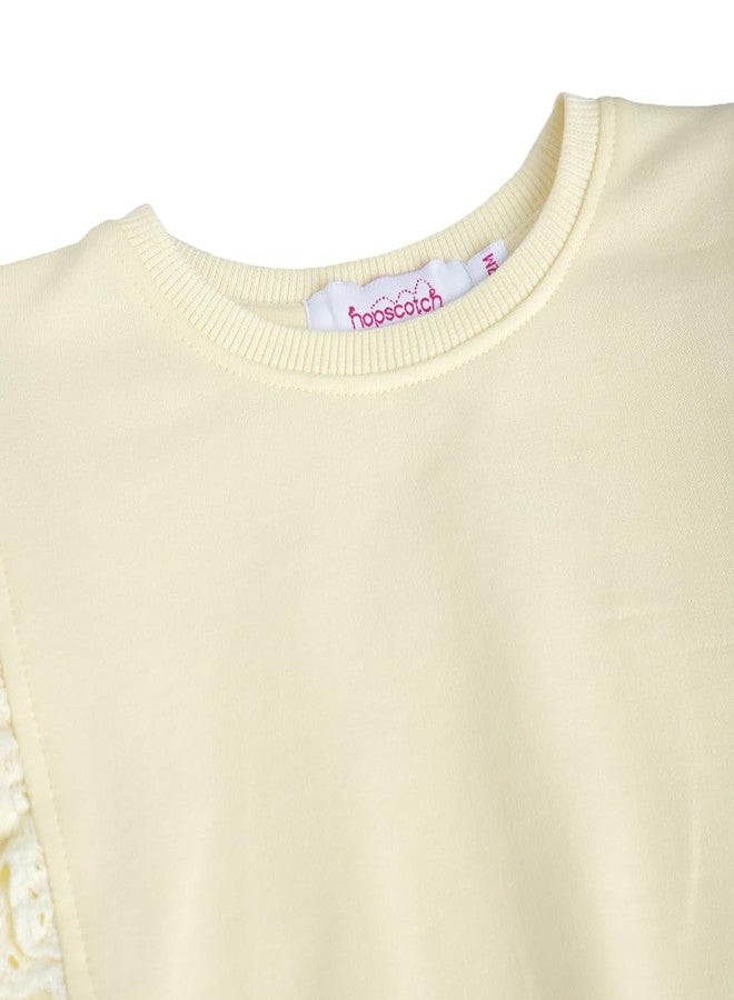 Hopscotch Baby Girls Cotton Round Neck Sweatshirts in Yellow Color For ages (9-12 Months) - Image 3