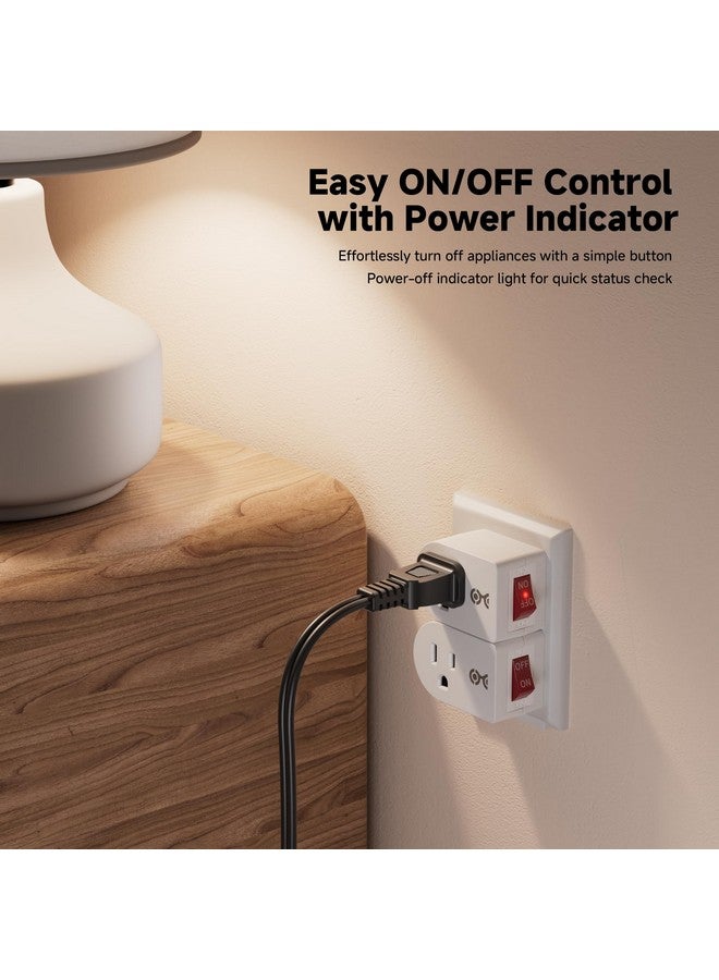 Cable Matters [ETL Listed] 3-Pack Grounded Outlet Switch with ON Off, Plug Switch ON Off, Single Outlet Adapter ON/Off, White - Image 2