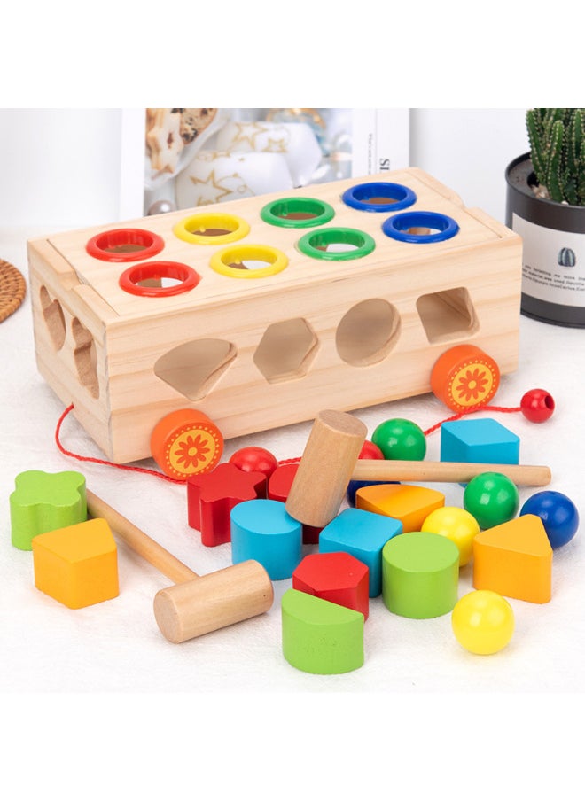 null - Geometric Shape Matching Product Trailer Building Blocks Color Cognitive Multifunctional Classification Box Building Blocks Baby Early Education Toys-Color:Shape Building Block Trailer (puzzle) - Image 1