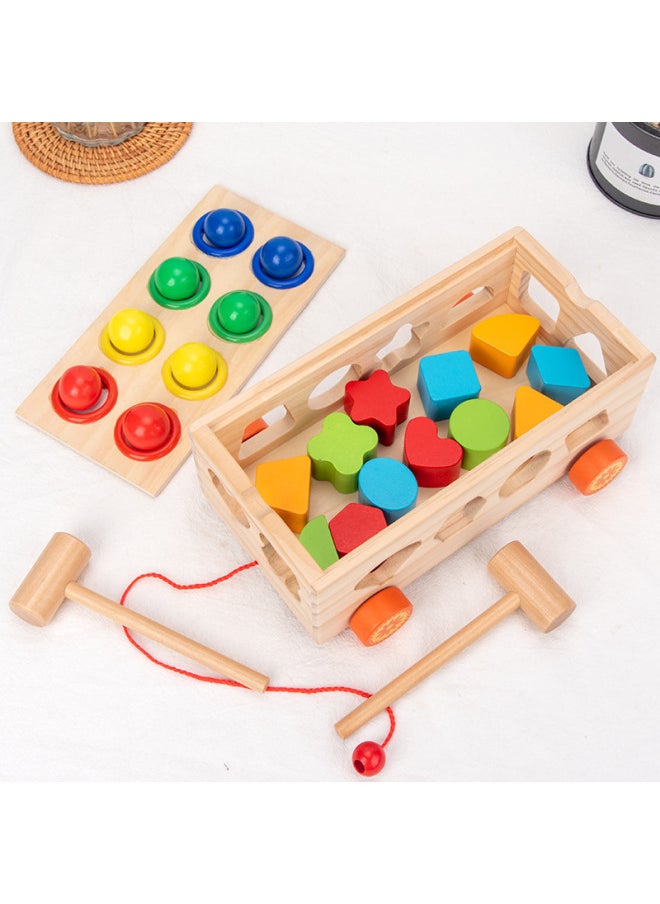 null - Geometric Shape Matching Product Trailer Building Blocks Color Cognitive Multifunctional Classification Box Building Blocks Baby Early Education Toys-Color:Shape Building Block Trailer (puzzle) - Image 1