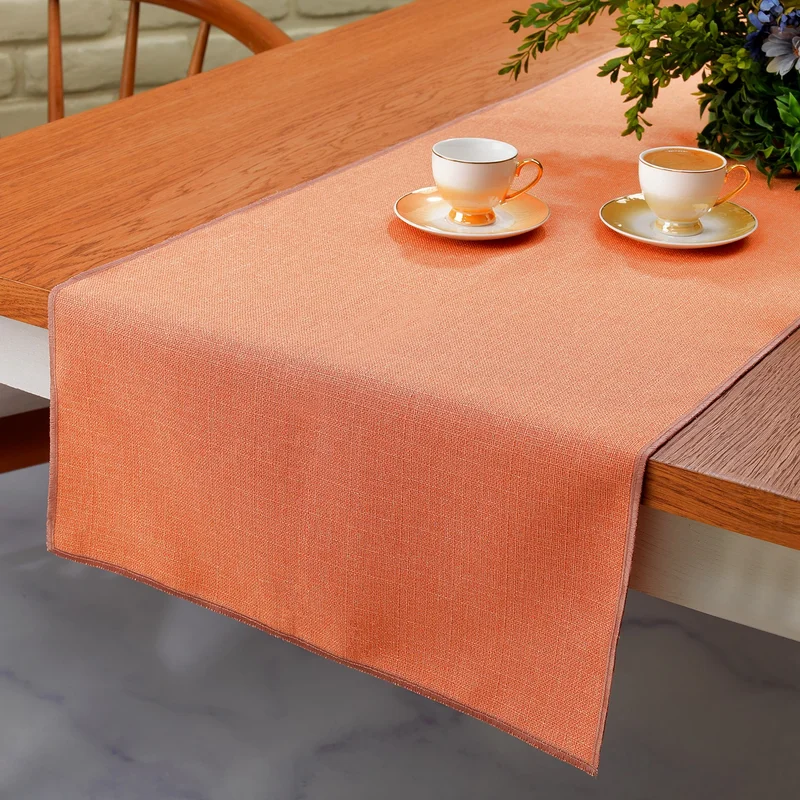 Schafer Home Bianca Linen Polyester Runner 40X160-ORANGE