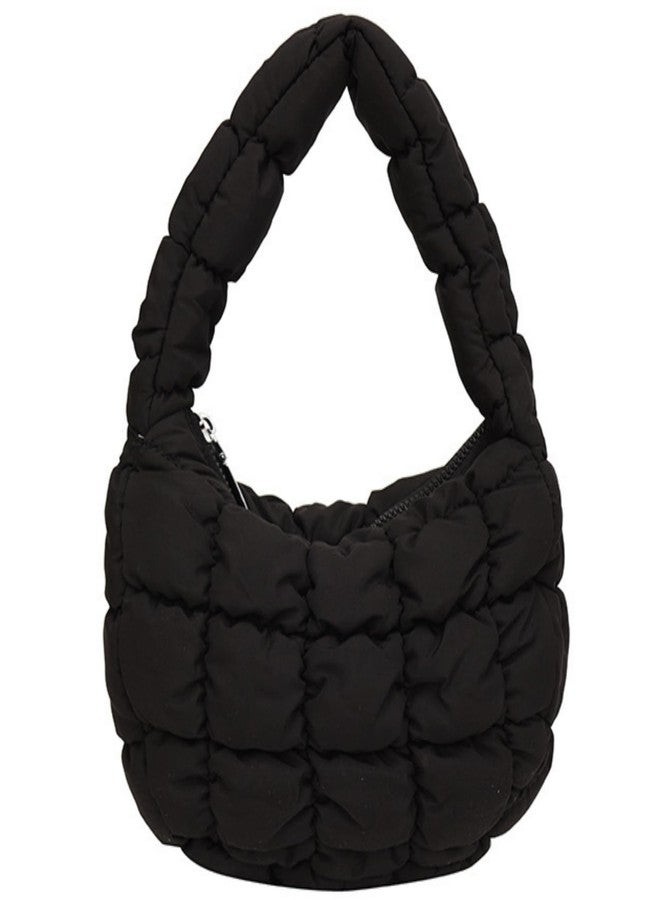 Tellrain Puffer Bag Women Mini Quilted Cute Bubble Handbag Crescent Wrist Satchel Y2k Purse - Image 1